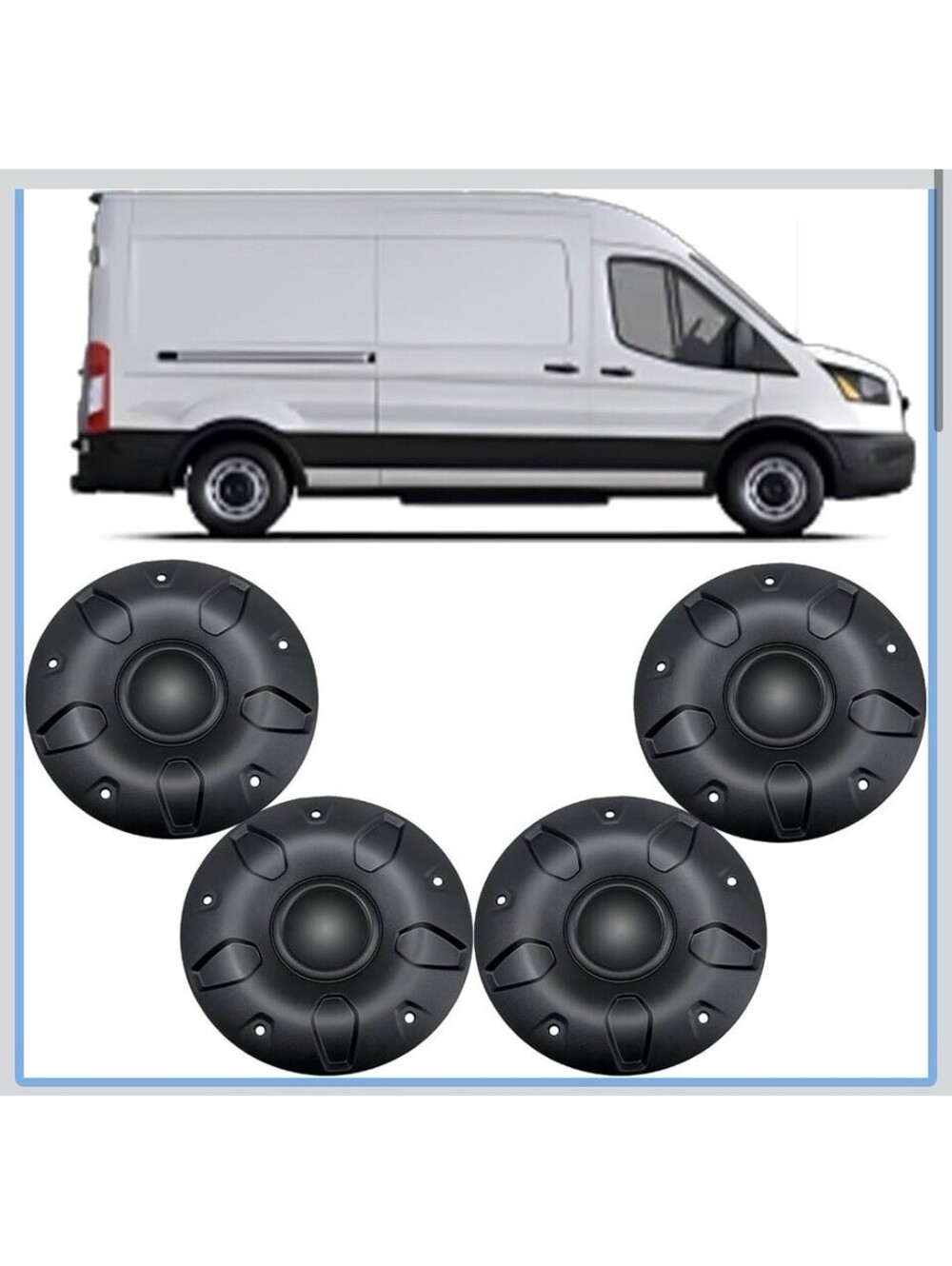 *4-Pk* CK4Z-1130-C BK21-1130-CA 16" Steel Wheel Black Center Wheel Caps Kit 5